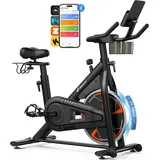Merach Heimtrainer Fahhrad für Zuhause, leises Fitnessbike mit Lcd-display, Magnetischer Widerstand, 8 Widerstandsstufen, bis 150 KG belastbar