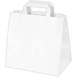 50x GASTRO Papiertragetaschen 25 x 26 x 17 cm mit EAN-Code weiss