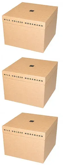 Nils Holger Moormann Archivbox für FNP Regal, 3-er Set Karton natur mehrfarbig, Designer Nils Holger Moormann, 21.6x32.5x34 cm