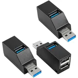 3 Pack USB Hub Mini USB, USB Hub Laptop 3 Port USB 3.0 Hub, 1 USB 3.0 und 2 USB 2.0, USB-Hubs mit Stromversorgung, Mini USB Splitter für USB-Sticks, Tastaturen, Festplatten, Drucker und Laptops
