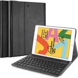 Cazy Tastatur Hülle Kompatibel mit iPad 2021 (9th Gen)/2020 (8th Gen)/iPad 2019 (7th Gen) - Schutz Etui (DE, Apple iPad 2019 (7. Gen), Apple iPad 2020 (8. Gen), Apple iPad 2021 (9. Gen)), Tablet Tastatur, Schwarz