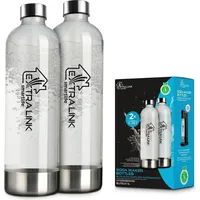 Extralink 2x 1L PET-Flaschen schwarz für Wassersprudler