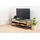 VCM Wildeiche TV-Lowboard 120x45x40 cm Schwarz/Glas