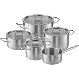 KLAMER Premium Edelstahl Kochtopf-Set 5-tlg. 3 x Kochtopf + Bratentopf + Stielkasserolle