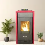 SCHENGER Pelletofen HP07 Rot 8,0kW A++ Vollautomatisch+WIFI+Eco Modus