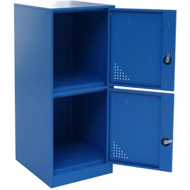 Mendler Spind HWC-P63, Schließfach Wertfachschrank Schließfachschrank 2 Türen, 90x38x45cm Stahl ~ blau