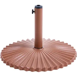 Beliani Schirmständer Metall Rund 21 kg Braun
