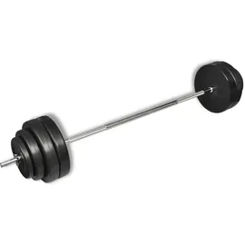vidaXL Langhantel mit Gewichten Set 60 kg schwarz