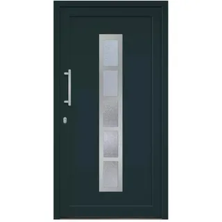 HORI® Haustür Eingangstür Komplettset – Robuste Hauseingangstür mit moderner Optik, hoher Wärmedämmung & Sicherheit, I Farbe: anthrazit (innen weiß) I DIN links I Modell: Frame I 208 x 98 cm