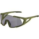 Alpina HAWKEYE S Q-LITE V - Verspiegelte, Kontrastverstärkende & Beschlagfreie Sport- & Fahrradbrille Mit 100% UV-Schutz Für Erwachsene, olive matt, One Size