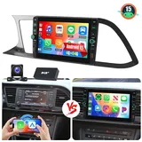 ESSGOO Für Seat LEON 5F1 2012-2019 Android 15 Autoradio GPS Navi WIFI Carplay Autoradio (RDS, 4+64GB(optional), Digitalradio (DAB), FM, Apple Carplay Android Auto GPS Navi WIFI BT EQ mit USB- und Type-C) schwarz