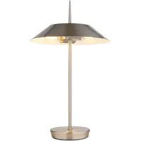 GLOBO Tischleuchte nickelfarben Beistellleuchte modern Wohnzimmerlampe Tischlampe, Metall, 2x