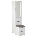 Inter Link - Mehrzweckschrank - Kleiderschrank - Funktionsschrank - 1 Türe - 4 Schubladen - Kiefer Massivholz - Weiß lackiert - Till 1