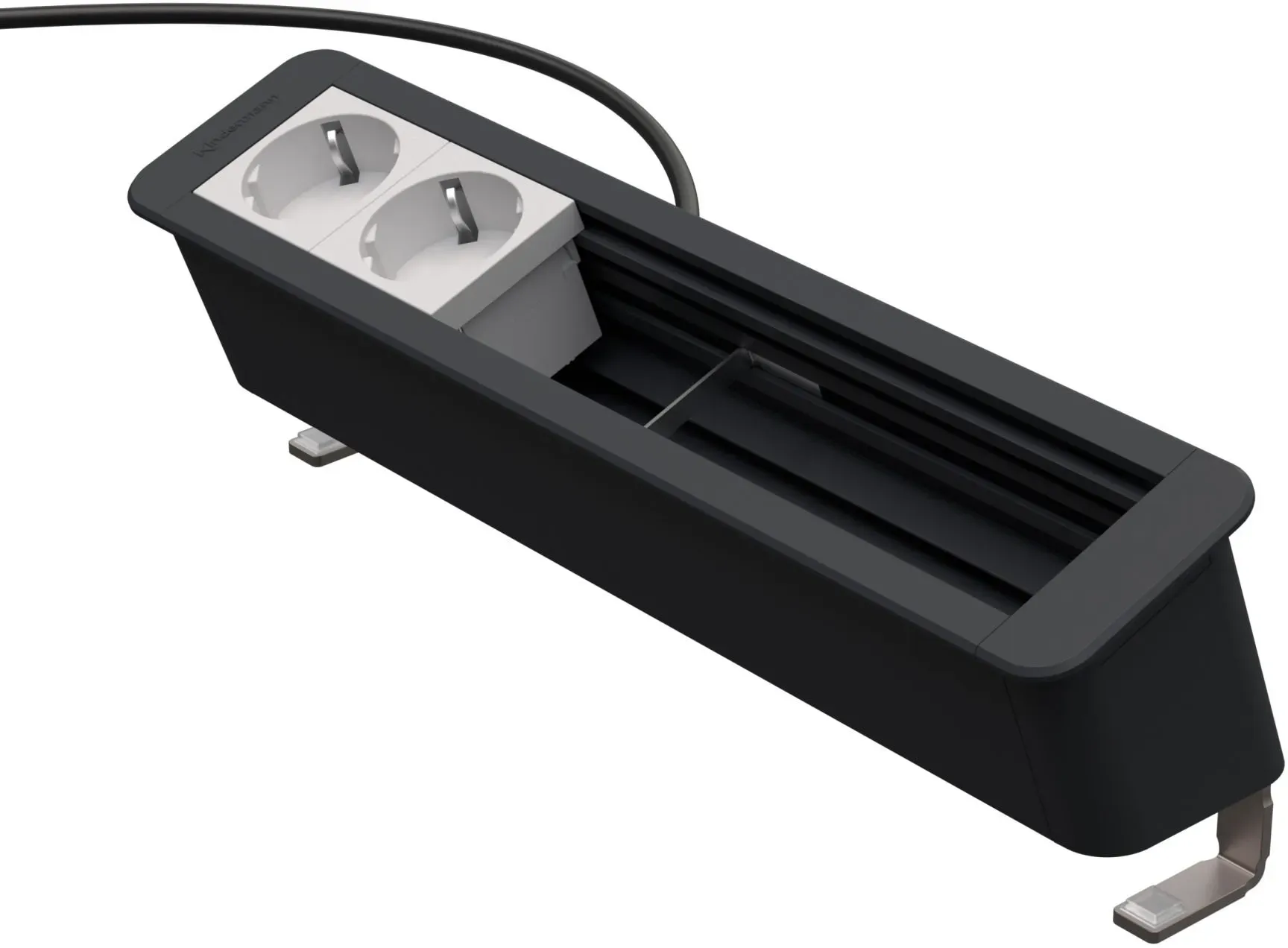Kindermann CablePort Office desk 6-fach - 2x Strom + 4 freie Slots (Konnect flex...