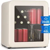 Klarstein - Mini Kühlschrank Mit Glastür, 48l Mini-kühlschrank Für Zimmer Und Büro, Getränkekühlschrank Klein Mit Herausnehmbarer Ablage, Kleiner Kühlschrank, Indoor/outdoor Kühlschrank Leise