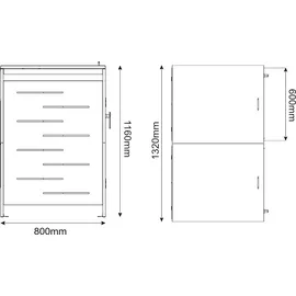 casa.pro Mülltonnenverkleidung Bernalda 116 x 60 x 80 cm anthrazit