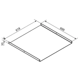 Fackelmann Bodenblech für Trockner-/Waschmaschinenschrank 61,8 cm x 3 cm x 60 cm