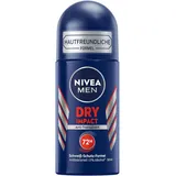 NIVEA MEN Dry Impact Deo Roll-On, Anti-Transpirant für ein trockenes Hautgefühl, 72h Schweiß-Schutz und Dual-Active-Formel (50 ml)