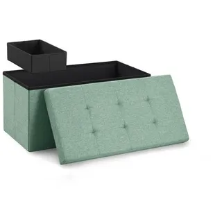 Blumtal Sitzbank mit Stauraum + extra Box - Truhenbank mit Stauraum 76x38x38 cm - Sitztruhe mit Stauraum - Bequemer Hocker mit Stauraum - Aufbewahrungsboxen - Storage Bench - Sitzbox in Türkis hell