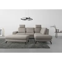 sit&more Ecksofa »Cinturo L-Form«, inklusive Sitztiefenverstellung und Federkern, Sitzhöhe 45 cm grau