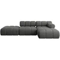 altdecor Ecksofa modulares Sofa Lizur-L1 - 285x160x70 cm Dunkelgrau Velours