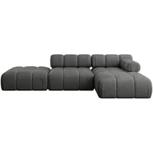 altdecor Ecksofa modulares Sofa Lizur-L1 - 285x160x70 cm Dunkelgrau Velours