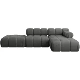 altdecor Ecksofa modulares Sofa Lizur-L1 - 285x160x70 cm Dunkelgrau Velours
