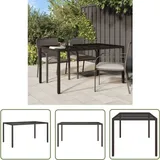 Gartentisch 150x90x75 cm Gehärtetes Glas Poly Rattan Braun - Esstisch - Gartenmöbel - Outdoor Möbel - Terrassenmöbel - Polyrattan Tisch - The Living