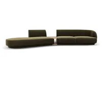 Micadoni Sofa Miley, modular 4-Sitzer mit 1 Armlehne grün