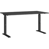 Germania Schreibtisch grafit rechteckig, C-Fuß-Gestell schwarz 140,0 x 80,0 cm