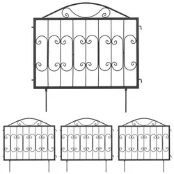 relaxdays 4er-Set Beetzaun Romantisches Design