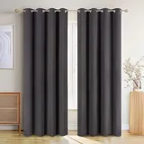 Blumtal Verdunklungsvorhänge 2er Set - Thermovorhang Hitzeschutz - Vorhang blickdicht mit Ösen - Gardinenschals mit Schlaufen - Thermogardine-Gardinen 160x132cm - Thermovorhang gegen Kälte - Anthrazit