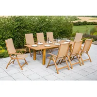 Merxx Capri 9-tlg. Natur inkl. Doppelausziehtisch