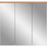 WELLTIME Badezimmerspiegelschrank »Dolo, Breite 80 cm, 3 Spiegeltüren, 9 Fächer, 6 Einlegeböden«, (1 St.), Badmöbel, Badschrank, Schrank, Wandschrank, Bad, Badezimmer