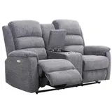 vente-unique Relaxsofa elektrisch 2-Sitzer - Stoff - Anthrazit - NEVERS