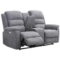 vente-unique Relaxsofa elektrisch 2-Sitzer - Stoff - Anthrazit - NEVERS