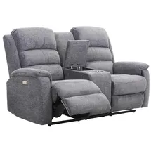 vente-unique Relaxsofa elektrisch 2-Sitzer - Stoff - Anthrazit - NEVERS