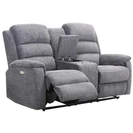 vente-unique Relaxsofa elektrisch 2-Sitzer - Stoff - Anthrazit - NEVERS