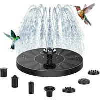 Solar-gartenbrunnen, Solar-vogelbad Mit 6 Düsen, Solar-gartenbrunnen Für Vögel, Gartenbrunnen, Teich, Gartendekoration, Pool, Terrasse - Crezuo