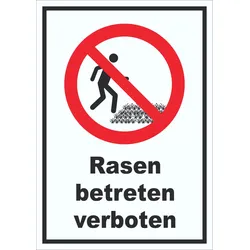 Rasen betreten verboten Schild A0 (841x1189mm)