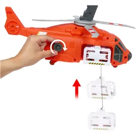 Matchbox Action Drivers Rettungshubschrauber, 40 cm großer Hubschrauber mit Die-Cast-Spielzeugrettungswagen im Maßstab 1:64