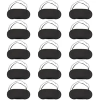 15 Packung Augenmaske Schlaf Augenbinde Weiches Auge Shade Cover mit Nose Pad und verstellbaren Riemen für Reise Schlaf, Schwarz