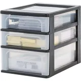 Iris Ohyama Iris Ohyama, Schreibtisch-Organizer mit 2 flache und 1 tiefe Schublade, Schwarz, Easy-Pull-System, A4, A5 & A6 Format, Schreibtisch Organizer für Büro, Schule, Schreibwaren, BPA-frei, Drawer, OCH-2021