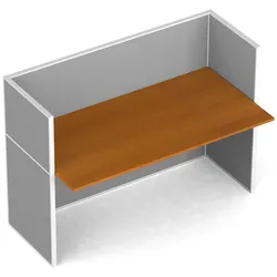 Tischtrennwand-Set mit Tisch PRIMO Classic, Textil, 1 Platz, Kirschbaum