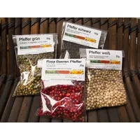 Pfeffer körner ganz Set, schwarz, grün, weiss, rot Premium Gewürzkontor München