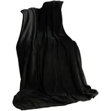 CELINATEX Flauschige Kuscheldecke 150 x 200 cm schwarz Decke Sofa Wohndecke weich Soft Mikrofaser Fleece Oeko-TEX TV-Decke