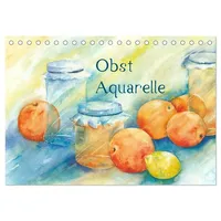 Calvendo Obst Aquarelle (Tischkalender 2026 DIN A5 quer), CALVENDO
