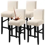 Fuloon Wasserdichter Stuhlhussen Barhocker, Stretch Jacquard Barhockerbezüge Abnehmbar und Waschbar