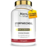 NaroVital Stoffwechsel Komplex mit Grüntee, Grüner Kaffee, Bittermelone, Guarana, Cholin und Ingwer - 90 vegane Stoffwechsel Kapseln - Tabletten Diät Unterstützung