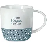 Grafik-Werkstatt Kaffeetasse mit Spruch 300 ml Porzellan Tasse Bester Papa der Welt, Weiß